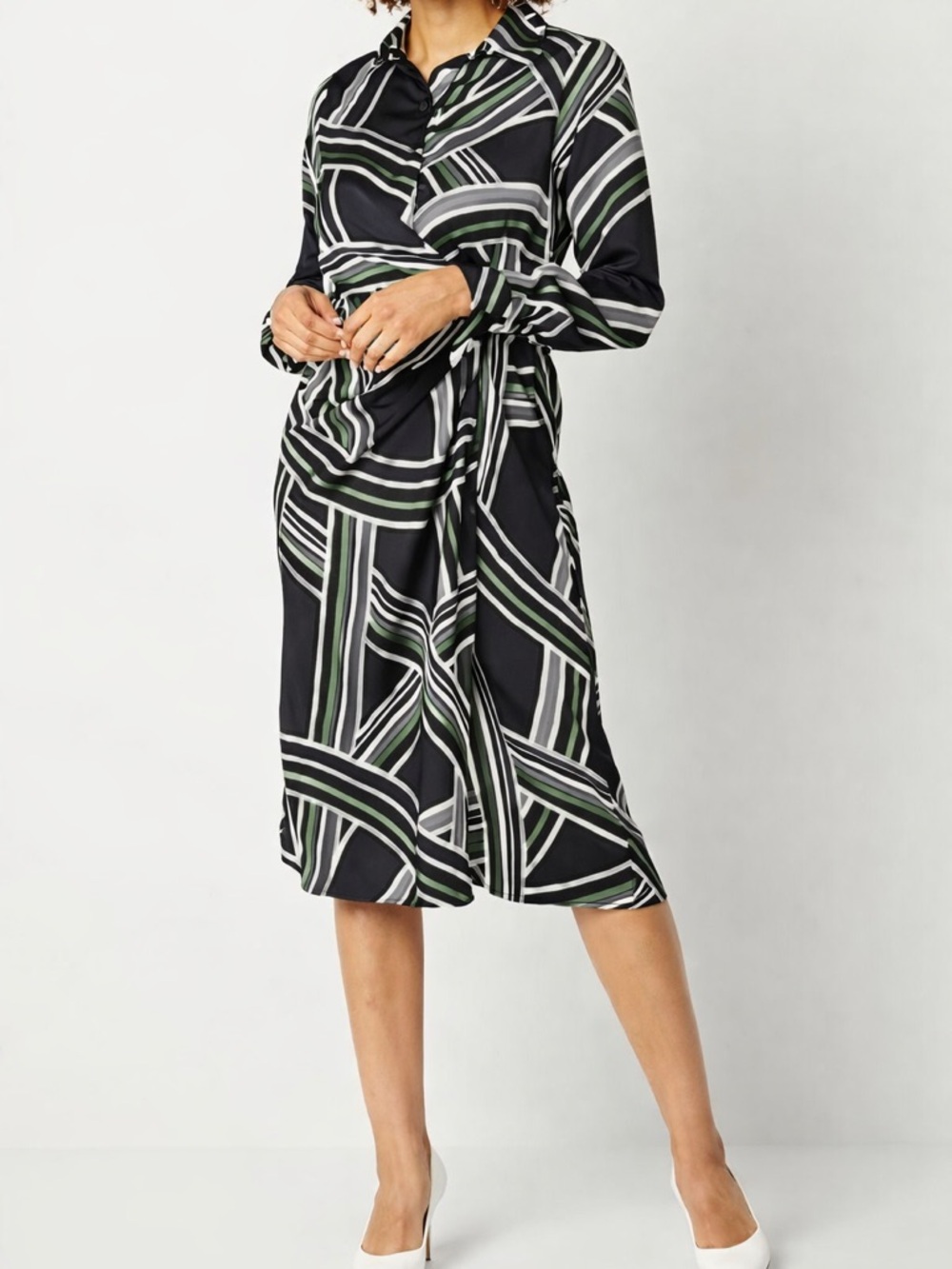 NWT Worthington Silk Satin Wrap Dress – Size M